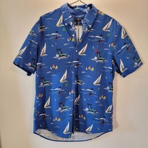 Polo Ralph Lauren Men's Classic-Fit Sailboat-Print Oxford Shirt - L